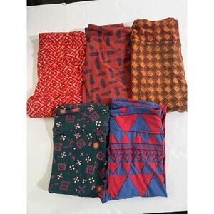 LuLaRoe Leggings LOT of 5 Multicolor Prints OS One Size NEW #LLR1